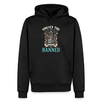 Lire des livres interdits rat de bibliothèque amoureux des livres littérature - Sweat à capuche Premium bio Homme - noir - Devant - Nico (187cm)