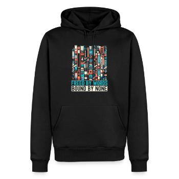 Lire des livres interdits rat de bibliothèque amoureux des livres littérature - Sweat à capuche Premium bio Homme - noir - Devant - Nico (187cm)