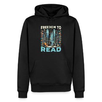 Lire des livres interdits rat de bibliothèque amoureux des livres littérature - Sweat à capuche Premium bio Homme - noir - Devant - Nico (187cm)