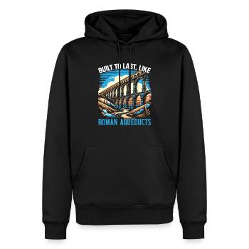 Aqueducs romains Ingénierie romaine Rome antique - Sweat à capuche Premium bio Homme - noir - Devant - Nico (187cm)