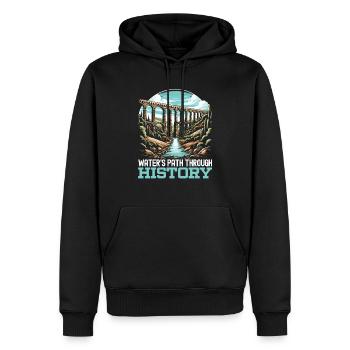 Aqueducs romains Ingénierie romaine Rome antique - Sweat à capuche Premium bio Homme - noir - Devant - Nico (187cm)