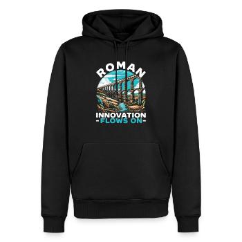 Aqueducs romains Ingénierie romaine Rome antique - Sweat à capuche Premium bio Homme - noir - Devant - Nico (187cm)