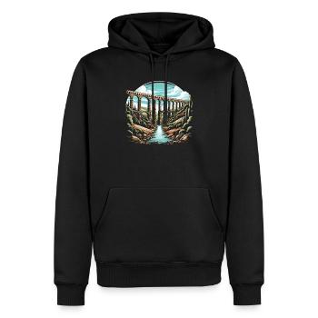 Aqueducs romains Ingénierie romaine Rome antique - Sweat à capuche Premium bio Homme - noir - Devant - Nico (187cm)