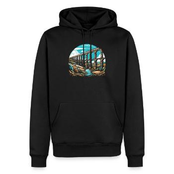 Aqueducs romains Ingénierie romaine Rome antique - Sweat à capuche Premium bio Homme - noir - Devant - Nico (187cm)