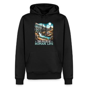 Aqueducs romains Ingénierie romaine Rome antique - Sweat à capuche Premium bio Homme - noir - Devant - Nico (187cm)