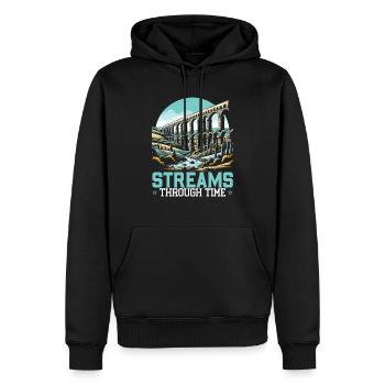Aqueducs romains Ingénierie romaine Rome antique - Sweat à capuche Premium bio Homme - noir - Devant - Nico (187cm)