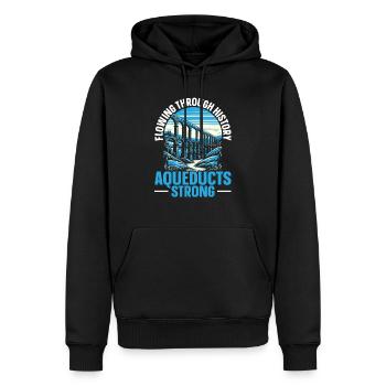Aqueducs romains Ingénierie romaine Rome antique - Sweat à capuche Premium bio Homme - noir - Devant - Nico (187cm)