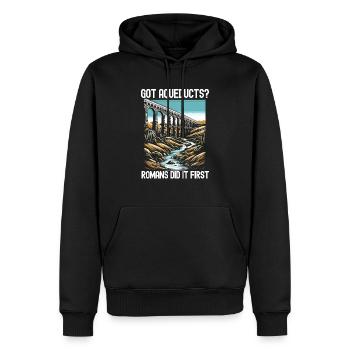 Aqueducs romains Ingénierie romaine Rome antique - Sweat à capuche Premium bio Homme - noir - Devant - Nico (187cm)