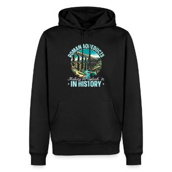 Aqueducs romains Ingénierie romaine Rome antique - Sweat à capuche Premium bio Homme - noir - Devant - Nico (187cm)