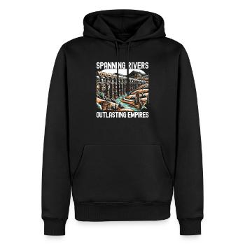 Aqueducs romains Ingénierie romaine Rome antique - Sweat à capuche Premium bio Homme - noir - Devant - Nico (187cm)