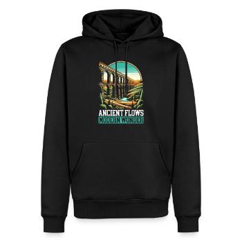 Aqueducs romains Ingénierie romaine Rome antique - Sweat à capuche Premium bio Homme - noir - Devant - Nico (187cm)
