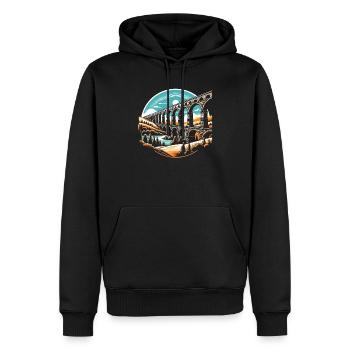 Aqueducs romains Ingénierie romaine Rome antique - Sweat à capuche Premium bio Homme - noir - Devant - Nico (187cm)