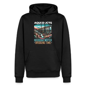 Aqueducs romains Ingénierie romaine Rome antique - Sweat à capuche Premium bio Homme - noir - Devant - Nico (187cm)