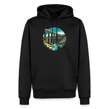 Aqueducs romains Ingénierie romaine Rome antique - Sweat à capuche Premium bio Homme - noir - Devant - Nico (187cm)