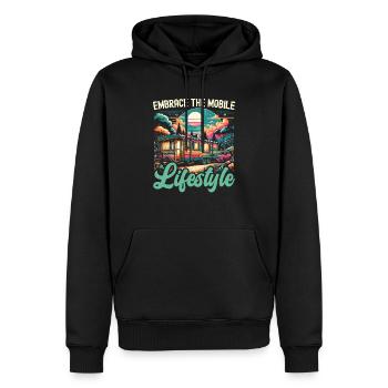 Mobil-home Camping-car Trailer Park Rolling Home - Sweat à capuche Premium bio Homme - noir - Devant - Nico (187cm)