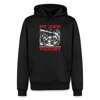Pit Crew Course de voitures Course Piste de course Sport automobile - Sweat à capuche Premium bio Homme - noir - Devant - Nico (187cm)
