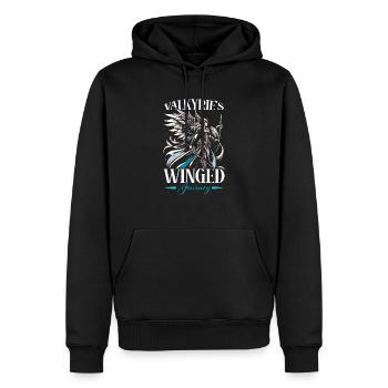 Valkyrie Warrior Odin Valkyrja Mythologie nordique - Sweat à capuche Premium bio Homme - noir - Devant - Nico (187cm)