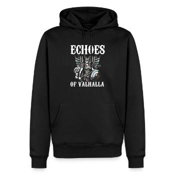 Valkyrie Warrior Odin Valkyrja Mythologie nordique - Sweat à capuche Premium bio Homme - noir - Devant - Nico (187cm)