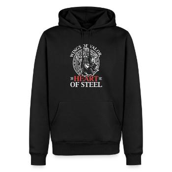Valkyrie Warrior Odin Valkyrja Mythologie nordique - Sweat à capuche Premium bio Homme - noir - Devant - Nico (187cm)