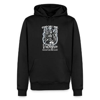 Valkyrie Warrior Odin Valkyrja Mythologie nordique - Sweat à capuche Premium bio Homme - noir - Devant - Nico (187cm)