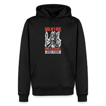 Valkyrie Warrior Odin Valkyrja Mythologie nordique - Sweat à capuche Premium bio Homme - noir - Devant - Nico (187cm)