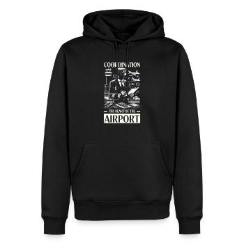 Koordinator Flughafenlogistik Aviation Airport - Männer Premium Bio Hoodie - Schwarz - Vorne - Nico (187cm)