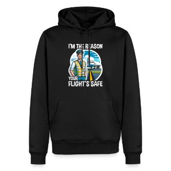 Flughafensicherheitsbeauftragter Luftfahrt Flughafen-Jobs - Männer Premium Bio Hoodie - Schwarz - Vorne - Nico (187cm)