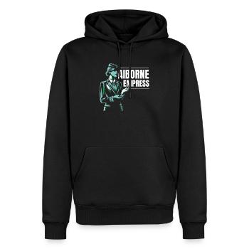 Flugbegleiterin Flugbegleiterin Flugbegleiterin Kabinenbesatzung Stewardess - Männer Premium Bio Hoodie - Schwarz - Vorne - Nico (187cm)