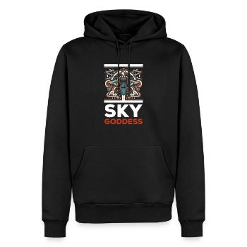 Flugbegleiterin, Flugbegleiterin, Stewardess - Männer Premium Bio Hoodie - Schwarz - Vorne - Nico (187cm)