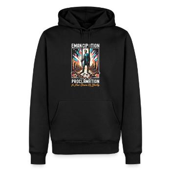 Proclamation d’émancipation Black Pride Juneteenth - Sweat à capuche Premium bio Homme - noir - Devant - Nico (187cm)