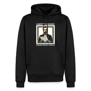 Proclamation d’émancipation Black Pride Juneteenth - Sweat à capuche Premium bio Homme - noir - Devant - Nico (187cm)