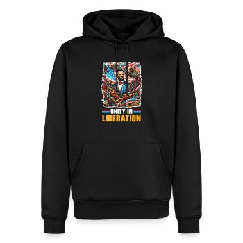 Proclamation d’émancipation Black Pride Juneteenth - Sweat à capuche Premium bio Homme - noir - Devant - Nico (187cm)