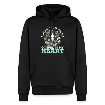 Gospel Musik Religiöse Bibel Schrift Christentum - Männer Premium Bio Hoodie - Schwarz - Vorne - Nico (187cm)