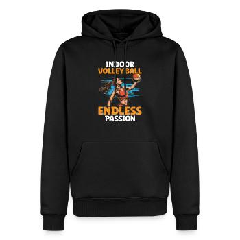 Hallenvolleyball Liebhaber Sport Volleyballspieler - Männer Premium Bio Hoodie - Schwarz - Vorne - Nico (187cm)