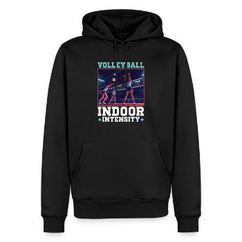 Hallenvolleyball Liebhaber Sport Volleyballspieler - Männer Premium Bio Hoodie - Schwarz - Vorne - Nico (187cm)