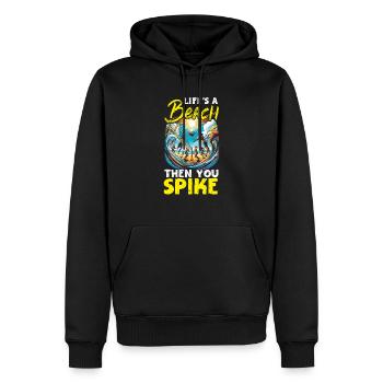 Beachvolleyball-Sportliebhaber Volleyballspieler - Männer Premium Bio Hoodie - Schwarz - Vorne - Nico (187cm)
