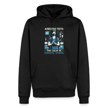 Infirmière Anesthésiste Médecine Hôpital Anesthésie - Sweat à capuche Premium bio Homme - noir - Devant - Nico (187cm)