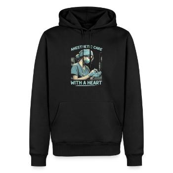 Infirmière Anesthésiste Médecine Hôpital Anesthésie - Sweat à capuche Premium bio Homme - noir - Devant - Nico (187cm)