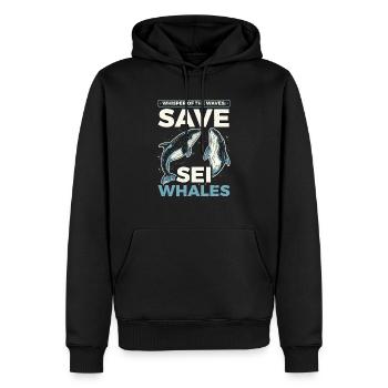Espèces en voie de disparition Droits des animaux du rorqual boréal - Sweat à capuche Premium bio Homme - noir - Devant - Nico (187cm)