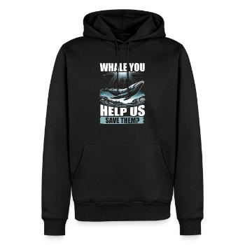 Gefährdete Arten Seiwal Tierrechte - Männer Premium Bio Hoodie - Schwarz - Vorne - Nico (187cm)