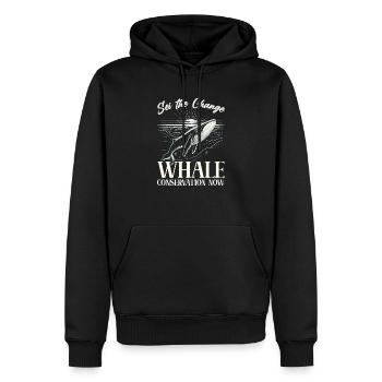 Gefährdete Arten Seiwal Tierrechte - Männer Premium Bio Hoodie - Schwarz - Vorne - Nico (187cm)