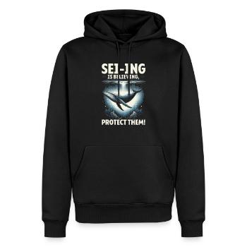 Gefährdete Arten Seiwal Tierrechte - Männer Premium Bio Hoodie - Schwarz - Vorne - Nico (187cm)