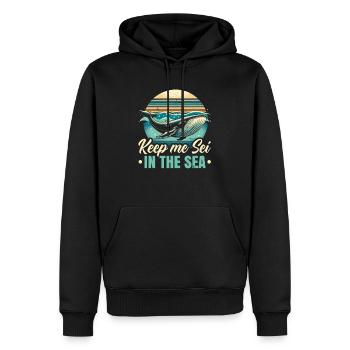 Gefährdete Arten Seiwal Tierrechte - Männer Premium Bio Hoodie - Schwarz - Vorne - Nico (187cm)