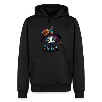 Poupée d’horreur / Halloween / Effrayant / Sombre - Sweat à capuche Premium bio Homme - noir - Devant - Nico (187cm)