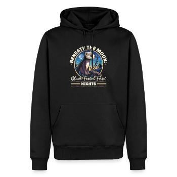 Espèce en voie de disparition Putois d’Amérique - Sweat à capuche Premium bio Homme - noir - Devant - Nico (187cm)