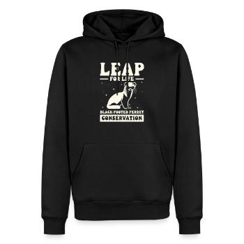 Espèce en voie de disparition Putois d’Amérique - Sweat à capuche Premium bio Homme - noir - Devant - Nico (187cm)