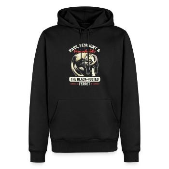 Espèce en voie de disparition Putois d’Amérique - Sweat à capuche Premium bio Homme - noir - Devant - Nico (187cm)