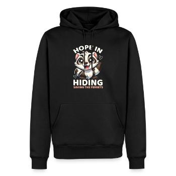 Espèce en voie de disparition Putois d’Amérique - Sweat à capuche Premium bio Homme - noir - Devant - Nico (187cm)