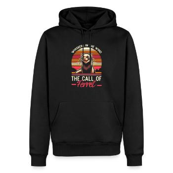 Espèce en voie de disparition Putois d’Amérique - Sweat à capuche Premium bio Homme - noir - Devant - Nico (187cm)