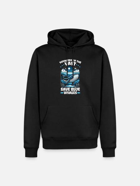 Gefährdete Arten Blauwal Tierrechte - Männer Premium Bio Hoodie - Schwarz